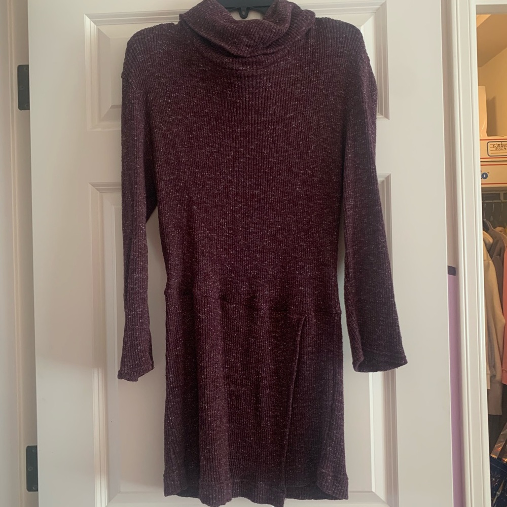 Free People turtleneck sweater dress asymmetrical